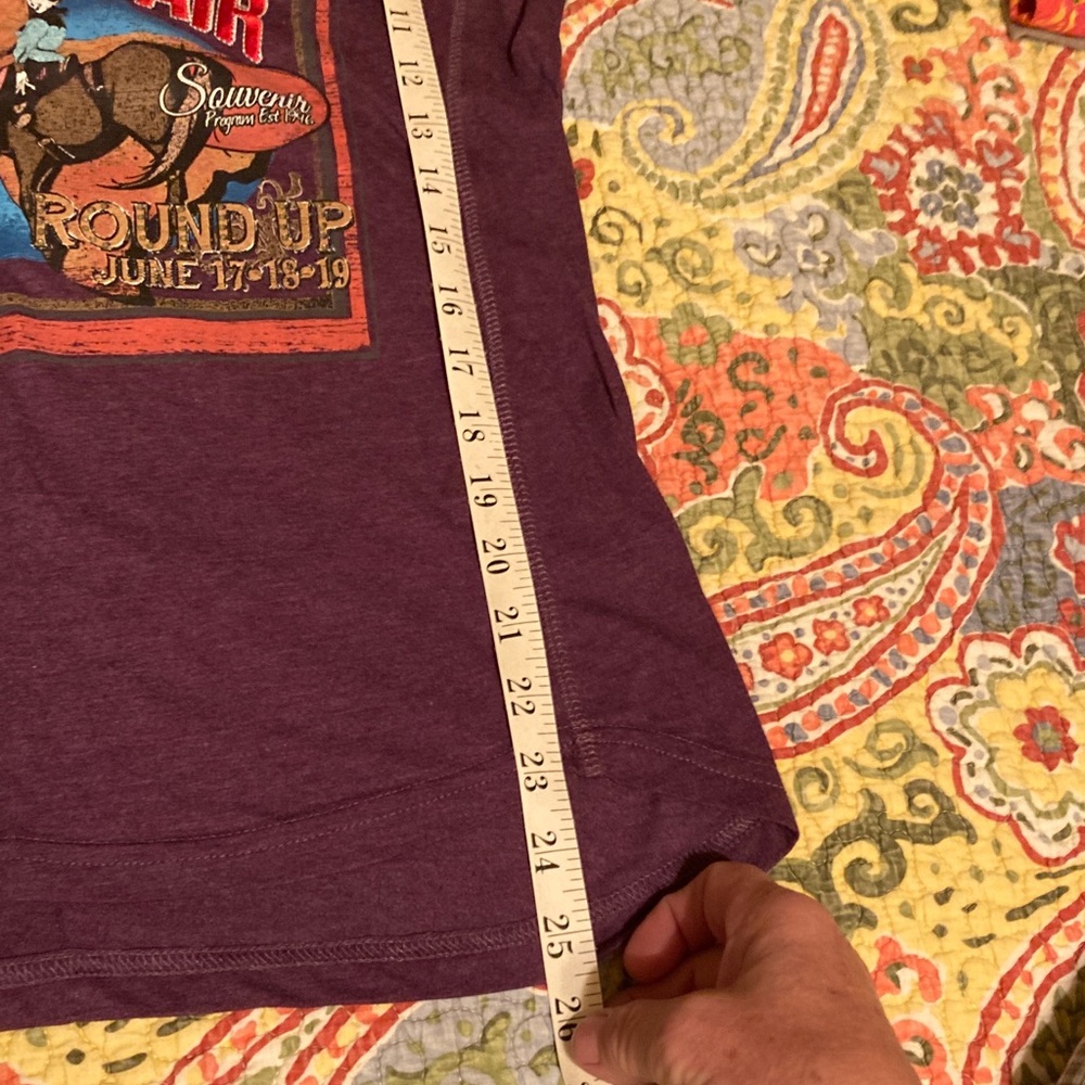 Panhandle Slim Western Cowboy Purple Ringer T Shirt M - Picture 6 of 7